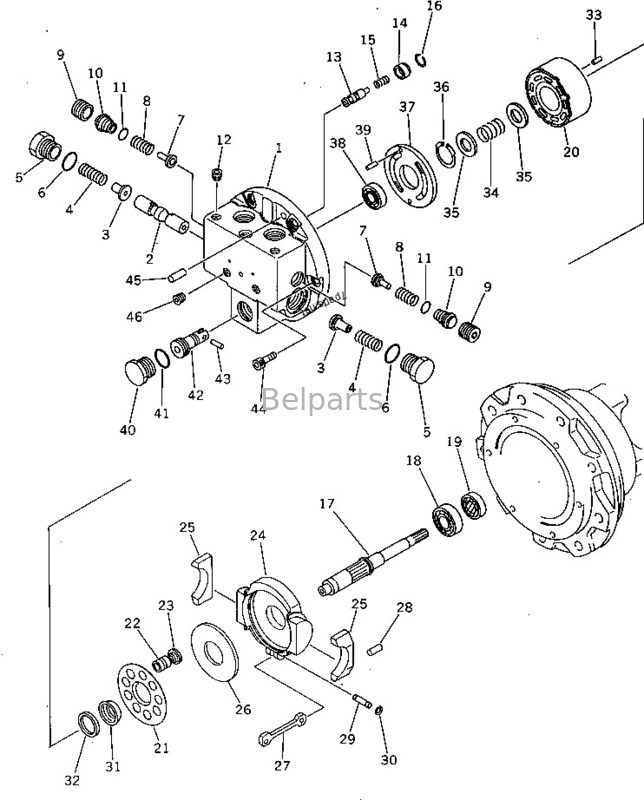 20S-60-22101 Động cơ du lịch Máy xúc mini Assy Pc40-5 Komatsu Final Drive