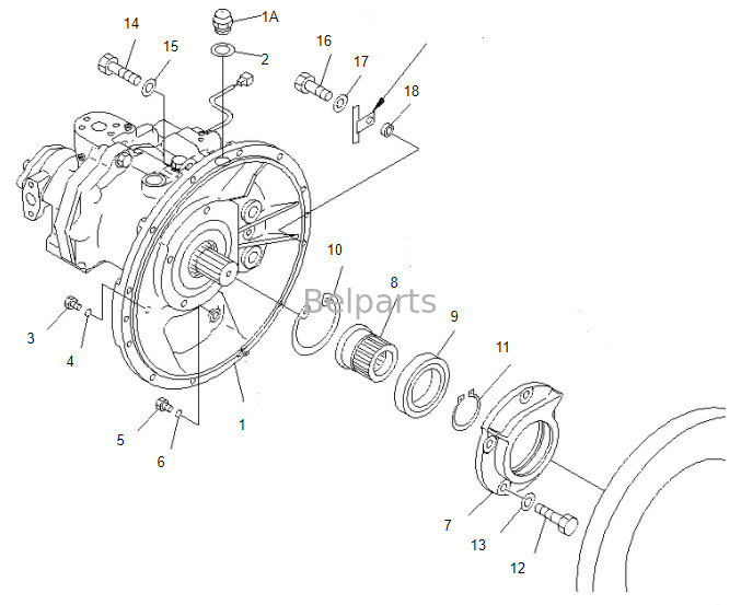 Máy đào Belparts Pc100-6 Pc120-6 Pc120-2 Pc100 Bơm chính 708-1L-00070 Bơm thủy lực cho Komatsu