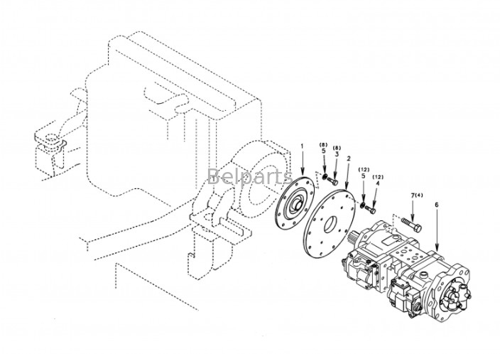 Belparts Máy xúc  360 ec360 ec210blc ec460 máy xúc bơm thủy lực chính assy SA 7220-00700