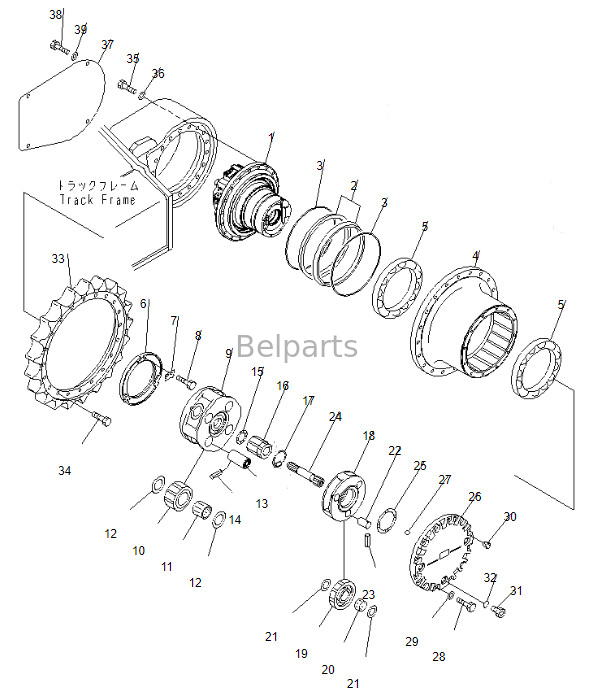 Máy xúc du lịch Assy PC200-8 Ổ đĩa cuối cùng 708-8F-00250 cho Komatsu