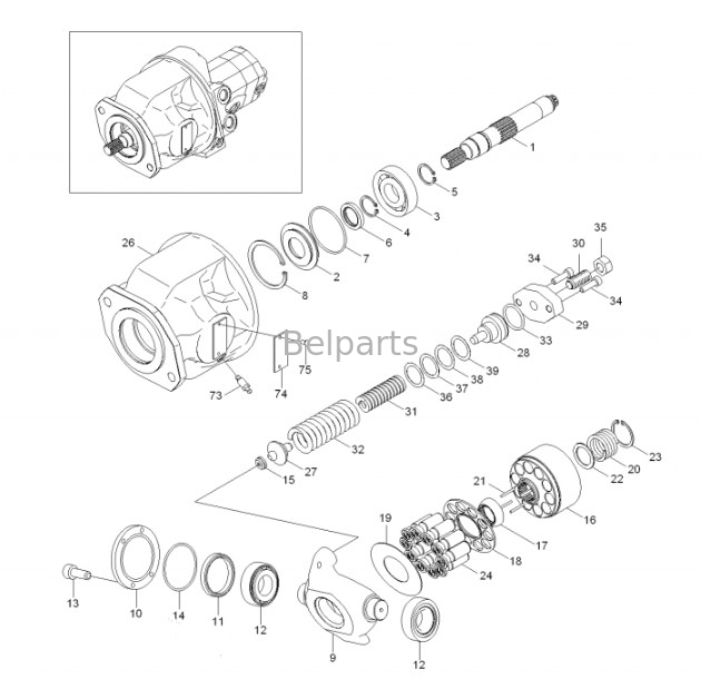 Máy đào bơm chính R55-7 R60 Bơm thủy lực 31M8-10020 31M8-10021 Cho Hyundai