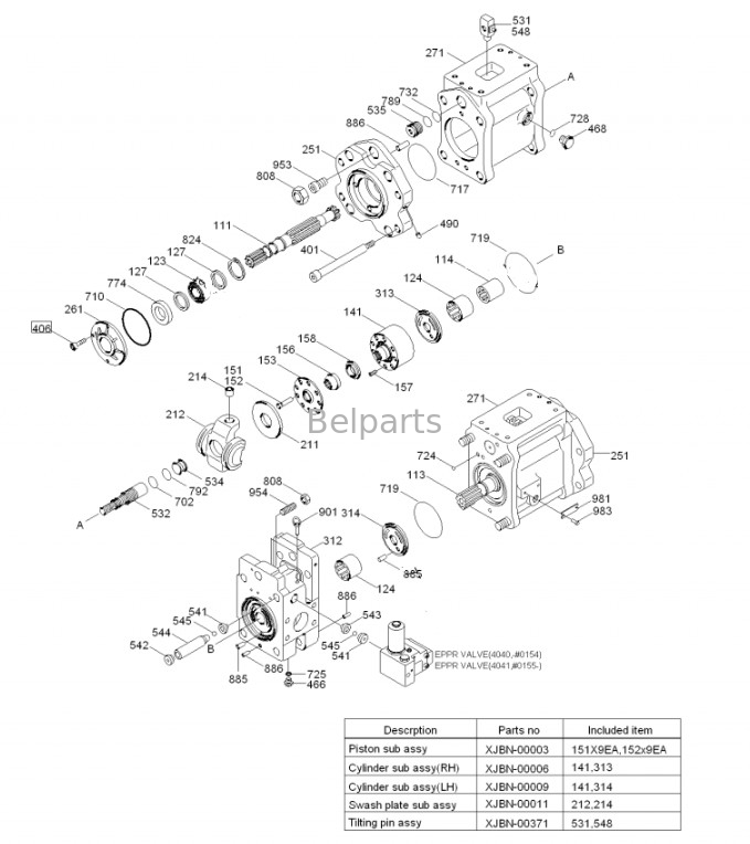 Máy đào bơm chính R290 R300 R305 R350-5-7 Bơm thủy lực 31N8-10010 31N8-10050 Cho Hyundai