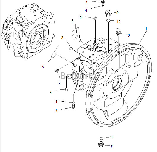 Belparts Máy đào bơm chính PC400-7 bơm chính thủy lực 708-2H-00026 708-2H-00022 708-2H-00460 cho komatsu
