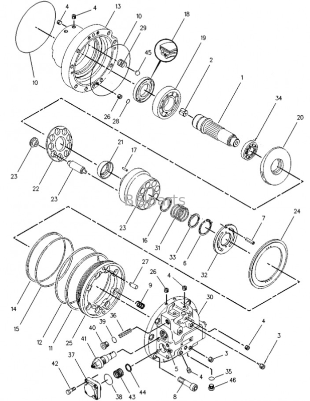 Belparts Excavator Travel Motor Assy Cho E315D Động cơ cuối cùng Assy 1026433 1076553