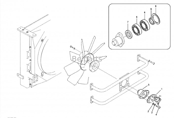 Các bộ phận của máy đào thủy lực EC700C EC750D ECR235C ECR305C FC2121C PL3005D Động cơ quạt pít VOE 14531612