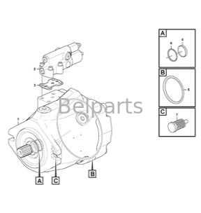 Máy đào bơm thủy lực A25F A30F A35F A40F L90F L110F L120F 150F Cho xe tải đổ rác tích lũy VOE 15140666 17458128
