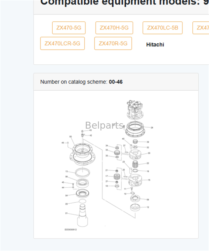Bộ số gia tốc xoay ZX470 Gear Reduction Gearbox 9300512 Cho Hitachi