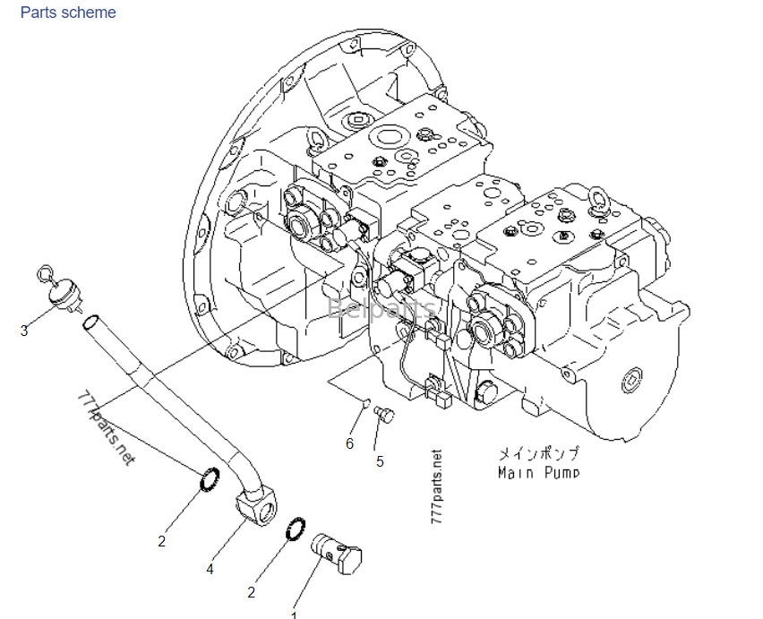 Komatsu PC400-7 708-2H-00022 708-2H-00450 708-2H-00460 Máy bơm chính thủy lực cho các bộ phận máy đào mini