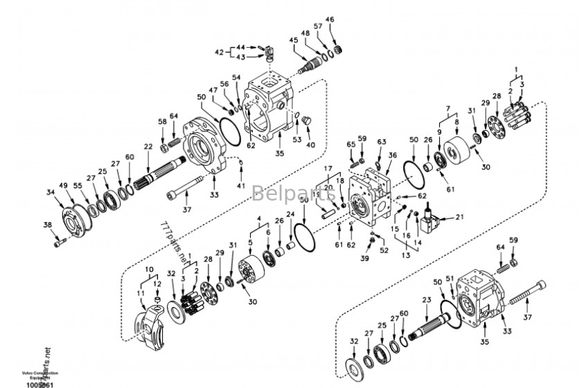 Bộ phận phụ tùng máy đào Volvo K3V112DT-9N-14Т ЕС210 SA1142-00012 Máy bơm chính thủy lực
