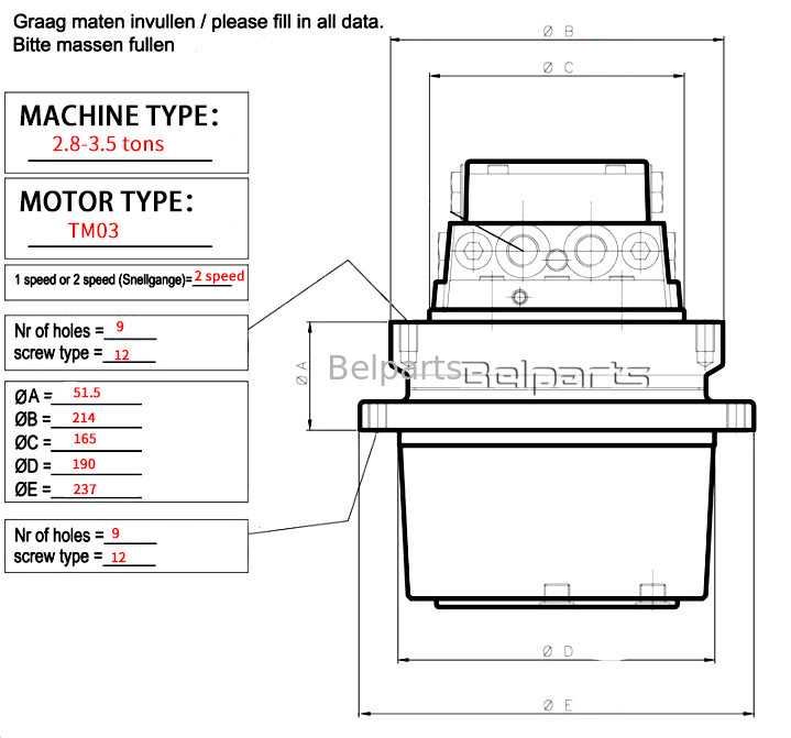IHI28N IHI25VX IHI25NX IHI30NX Bobcat325 EC25 Final Drive For TM03 Excavator Parts