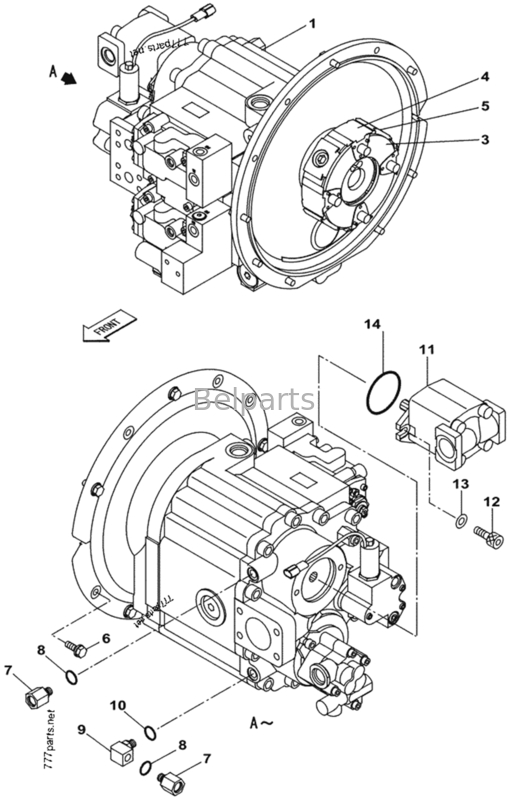 Belparts CX210B KRJ17131 máy đào bơm chính KRJ6199 K3V112DP-XDPR-9Y00 cho các bãi khai thác mỏ