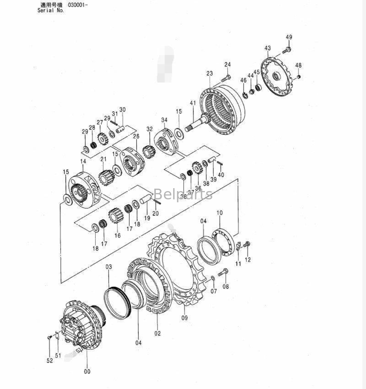 Động cơ thủy lực ZAXIS230 ZX230LC ZX240 ZX250 9190294 9196318, cụm động cơ di chuyển cho phụ tùng máy xúc Hitachi