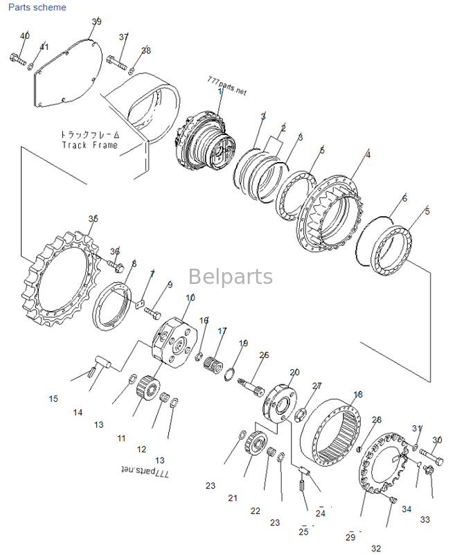 Komatsu PC300-8 207-27-71140 207-27-71130 Máy đào Đi du lịch hộp số Gear Gear Repair Parts