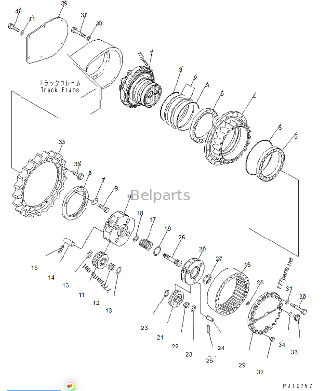 Các bộ phận Bel excavtor PC300-7 207-27-71140 708-8H-00320 Máy đào hộp số chuyển động du lịch Các bộ phận thay thế vòng bi