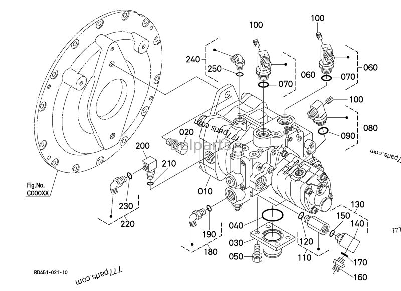 Bơm thủy lực Kubota U55-4 KX057-4 Phụ tùng máy xúc mini KYB PSVL2-27CG-1 Bơm piston chính B0210-27001 RD551-61112 RD551-61115