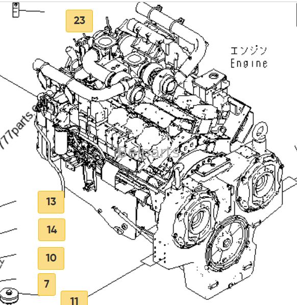 CUMMINSS Bộ phận động cơ diesel SAA12V140E-3C-02 cho máy đào KOMATSU PC2000-8