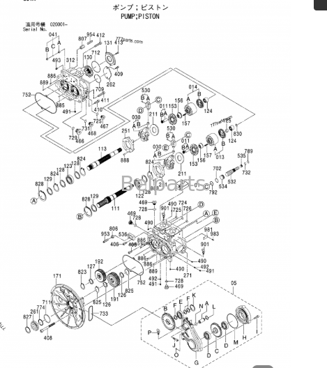 Máy bơm thủy lực chính John Deere 450D LC 4633472 PG200028 Bộ phận máy xúc Fit 450DLC BELPARTS