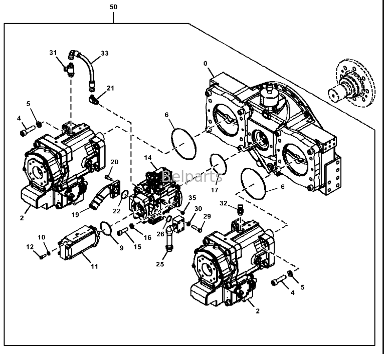 Deere 670G 870G LC 670 870 Máy bơm thủy lực chính P-Tier 9298854 PG202169 FYB60000412 FYB60000413 Để thay thế một phần máy xúc