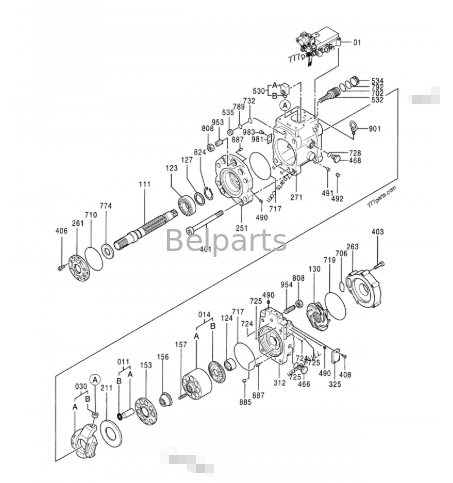 Hitachi ZX850-3 ZX850LC-3 ZX870H-3 ZX870R-3 ZX1800K-3 Máy bơm thủy lực chính K3V280SH 9249784 9249785 4635787 4635645 Đối với phụ tùng máy đào