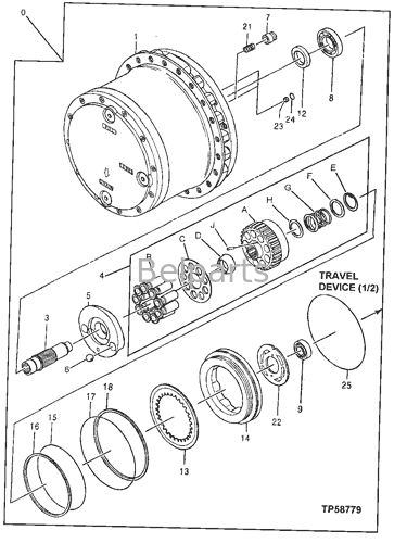 Bộ phận máy xúc dẫn động cuối cùng John Deere 160LC AT183684 AT218124 4359799 4359799EX Bộ giảm tốc động cơ du lịch thủy lực