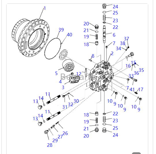 706-8J-01030 Động cơ du lịch cho KOMATSU PC400-7 PC450-7 PC400LC-8 PC400-8 PC450-8 PC450LC-8 PC450LCHD-8 PC490LC-10 PC490-10 PC350HD-8 PC350LL-7E0 Động cơ theo dõi Chỉ có bộ phận máy đào