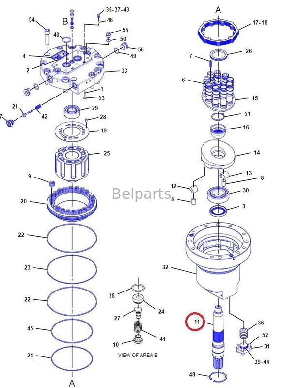 Bộ phận động cơ máy móc E330D E336D Máy xúc trục động cơ xoay 167-3855 cho