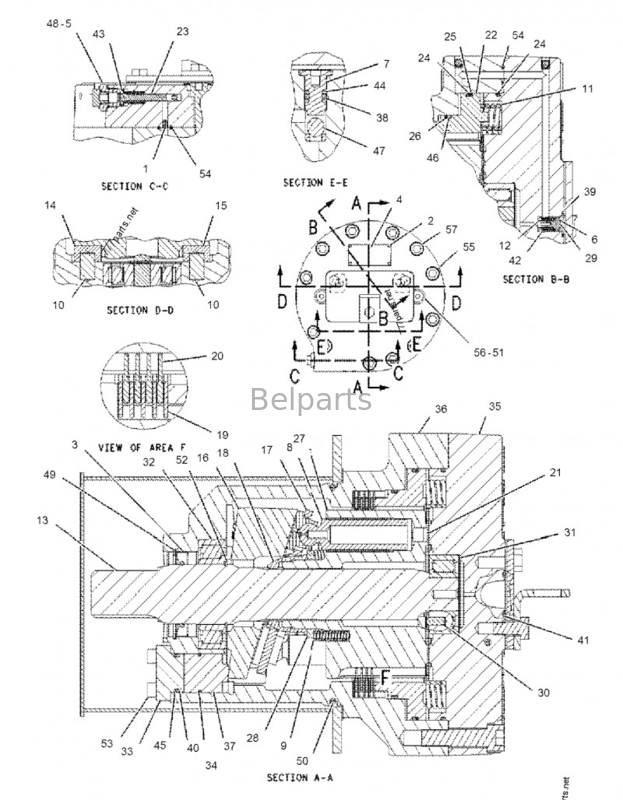 Bộ phận động cơ máy móc E330D E336D Máy xúc trục động cơ xoay 167-3855 cho