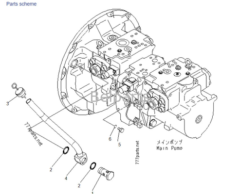 Komatsu PC400-7 708-2H-00022 708-2H-00450 708-2H-00460 Máy bơm chính thủy lực cho các bộ phận máy đào mini