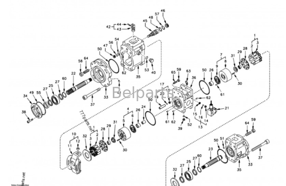 Bộ phận máy đào K3V112DT-9N24-14T EC210 EC240 XE215 LG225 Máy bơm chính Cho Volvo