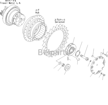 Belparts ổ cuối cùng D31EX-22 D37PX-22 D39EX-22 Excavator Travel Motor 706-8F-01110 11Y-27-30301 Đối với Komatsu
